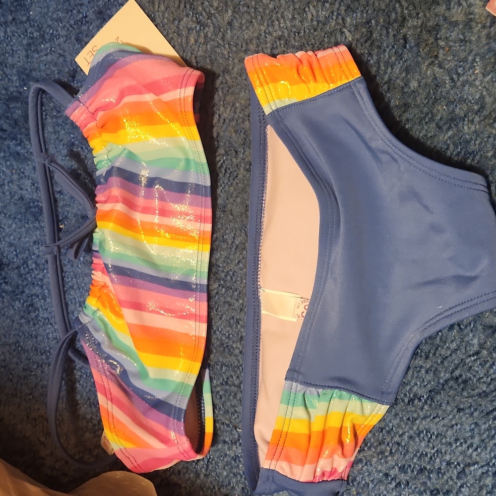 NWT GIRLS 2 PEICE SWIM SUIT SZ 6/XS fits